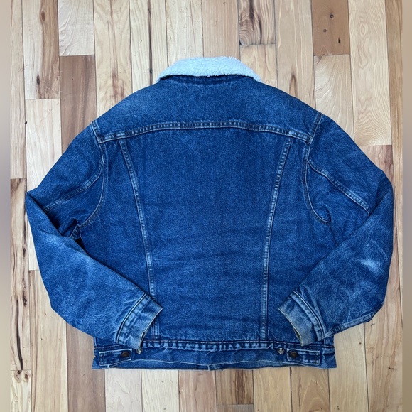 Vintage Levi's Sherpa Lined Denim Trucker Jacket Size 42 - Medium - Picture 3 of 8